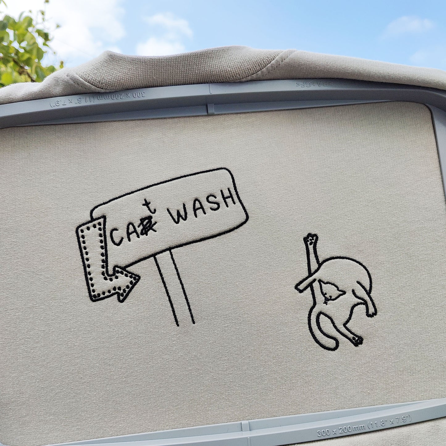 Cat Wash Embroidered Tee