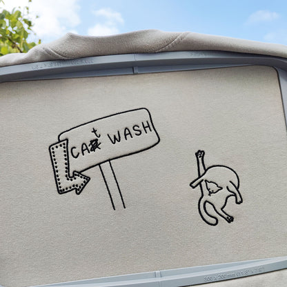 Cat Wash Embroidered Tee